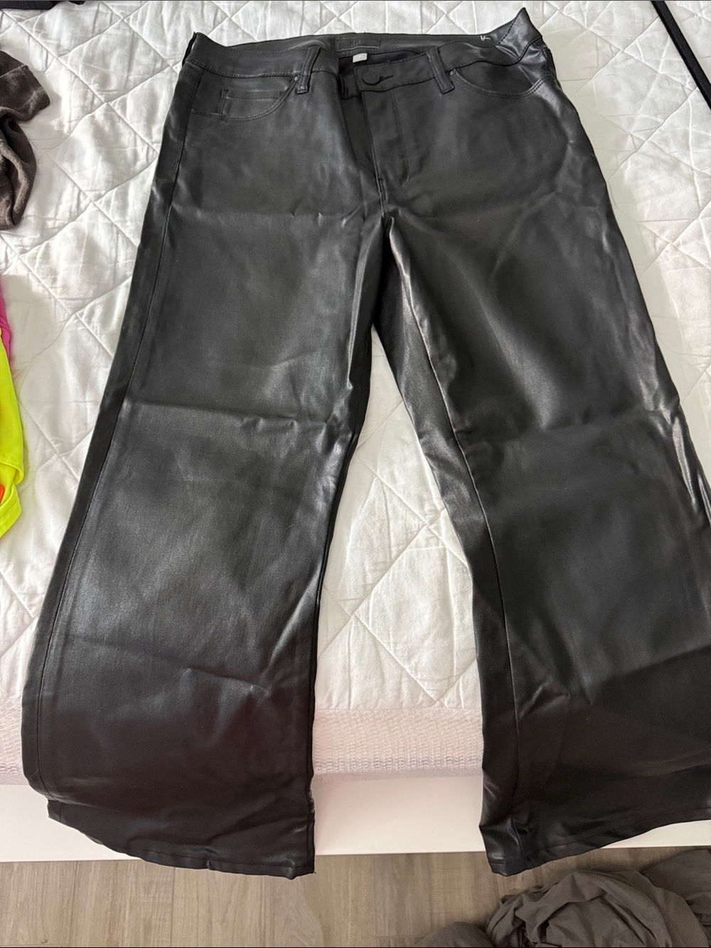 Kut from the Kloth Black Faux Leather Wide-Leg Pants